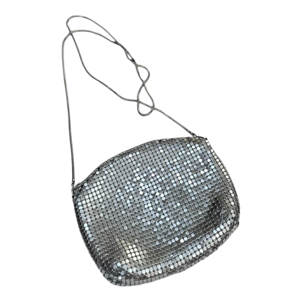 Silver Aluminum Mesh Crossbody Bag Purse